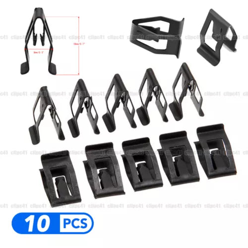 Toy car diecast model mounting clips, black, 10-piece set