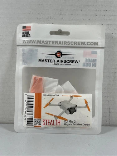 Stealth drone propellers kit for DJI Mini, orange blades in retail packaging
