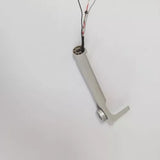 Drone front arm assembly, light gray arm with wire connector and small bracket