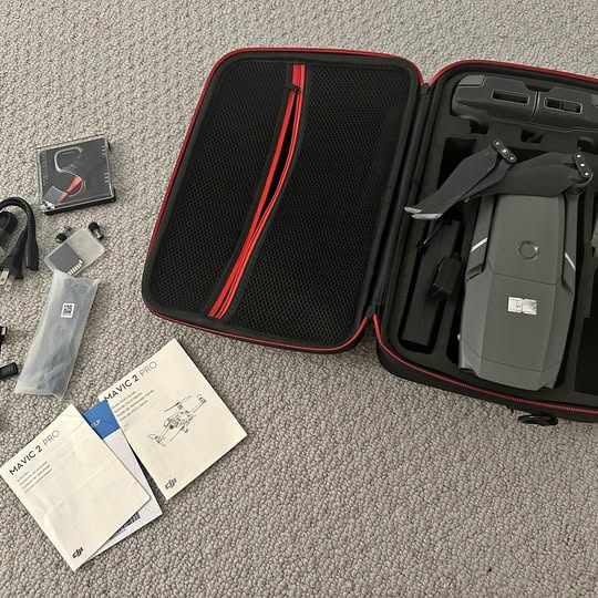 DJI Mavic 2 Pro drone accessories set with open hard case and controller