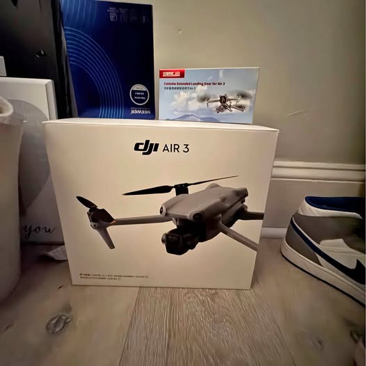 DJI Air 3 drone retail box with printed drone illustration