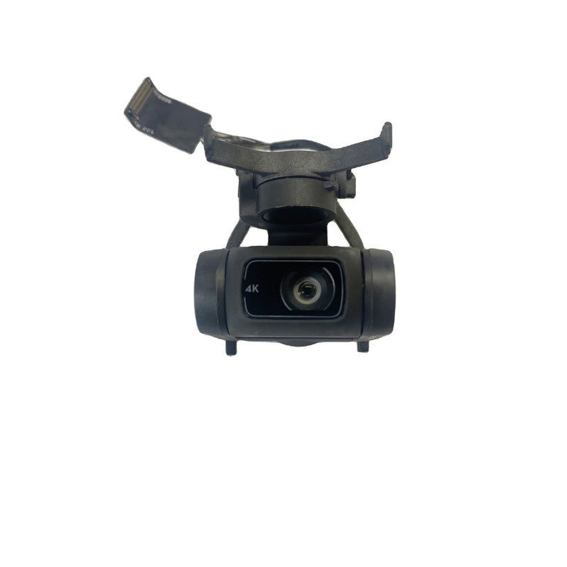 Drone gimbal camera unit with 4K lens and mounting arm, black