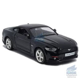 1/36 Ford Mustang GT alloy diecast model car, black, front 3/4 view