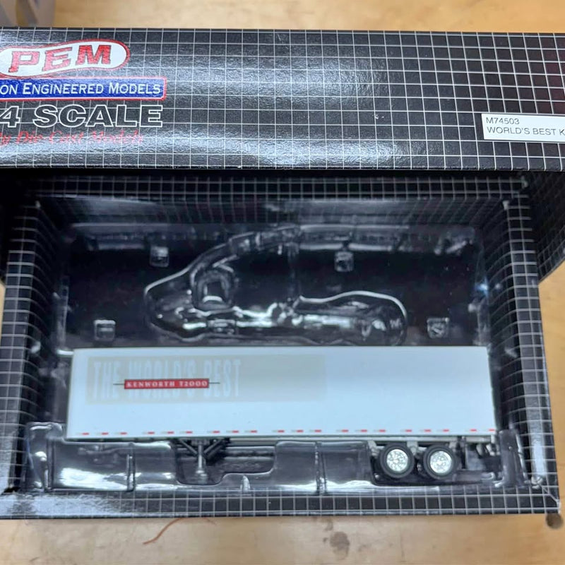 1:64 scale diecast Kenworth-style trailer with white cargo box and dual wheels