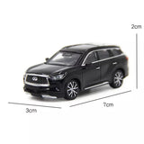Black Infiniti QX60 2022 diecast toy car model, front 3/4 view