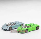 Alloy diecast car model ornaments, light blue and bright green sports cars with wheels