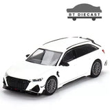 Glacier white metallic diecast model car with detailed front grille and silver wheels