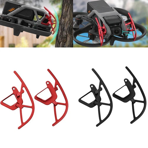 Drone bumper protection set, aluminum alloy extension guards in red and black