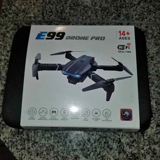 Beginner quadcopter drone box with 14+ WiFi and 3-battery kit illustration
