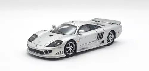 Kyosho 1/64 SALEEN S7 silver diecast sports car, front three-quarter view