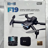Contixo F19 foldable camera drone with four propellers in box, Full HD 1080