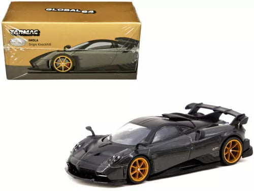 Gray diecast race car model with gold wheels, rear wing and front splitter detail