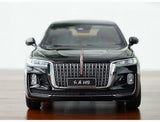 Black diecast car model toy, front view with chrome grille and headlights