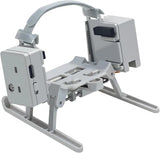 Drone drop and release device system with grey frame, strap, and fishing hook holder