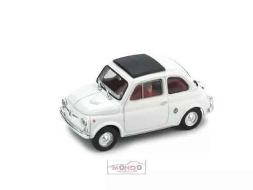 Brumm Fiat 595S Abarth Stradale diecast model car, white with black roof