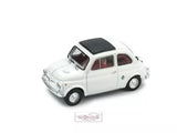 Brumm Fiat 595S Abarth Stradale diecast model car, white with black roof