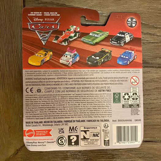 Disney Pixar Cars diecast toy car blister pack with multiple metal cars