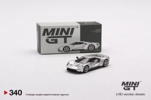 1:64 ingot silver diecast model car with Mini GT presentation box