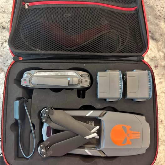 DJI Mavic 2 Pro drone in zippered carrying case with controller and batteries