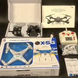 X-5G pocket quadcopter drone kit with remote controller and spare parts