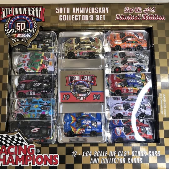 Nascar 50th anniversary 1:64 diecast collector set of 4 cars in retail box