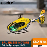 Mini RC helicopter with yellow and white body, skids and tail rotor, Esky 15OEC RTF