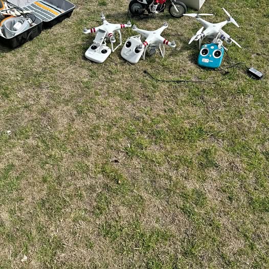 DJI Phantom 3 drones with remote controller and batteries