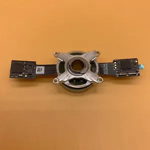 Drone motor assembly with circular metal hub and two electronic control boards