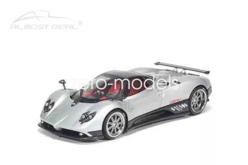 1:18 scale Pagani Zonda F metal diecast car, silver with black accents