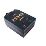 UAV Li-Po drone battery pack, dark case with orange and red labeling
