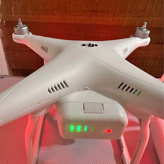 DJI Phantom 3 Standard quadcopter drone with lit status LEDs and front panel