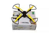 Petrel H828HW quadcopter drone with yellow propellers and black body, front camera