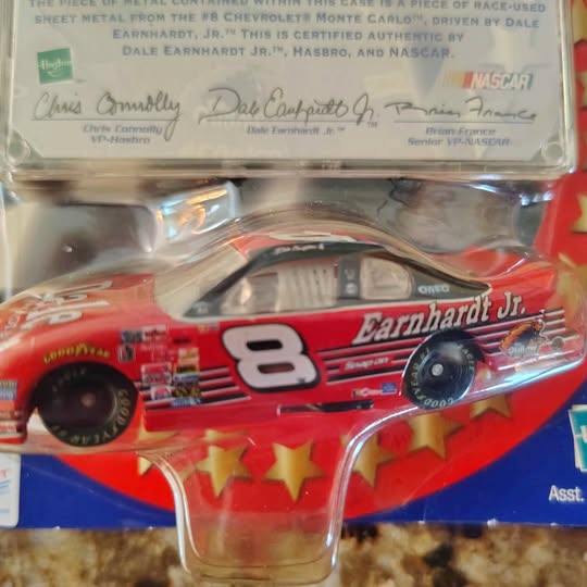 Red Dale Earnhardt Jr. diecast race car #3 with Earnhardt Jr. logo and star decals