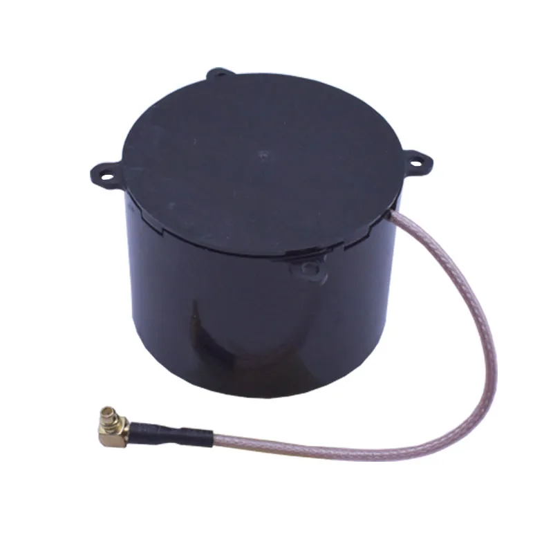 GNSS helical antenna enclosure with coax cable and metal connector