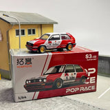 Red and white 1:64 diecast Volkswagen Golf GTI MK2 model car toy