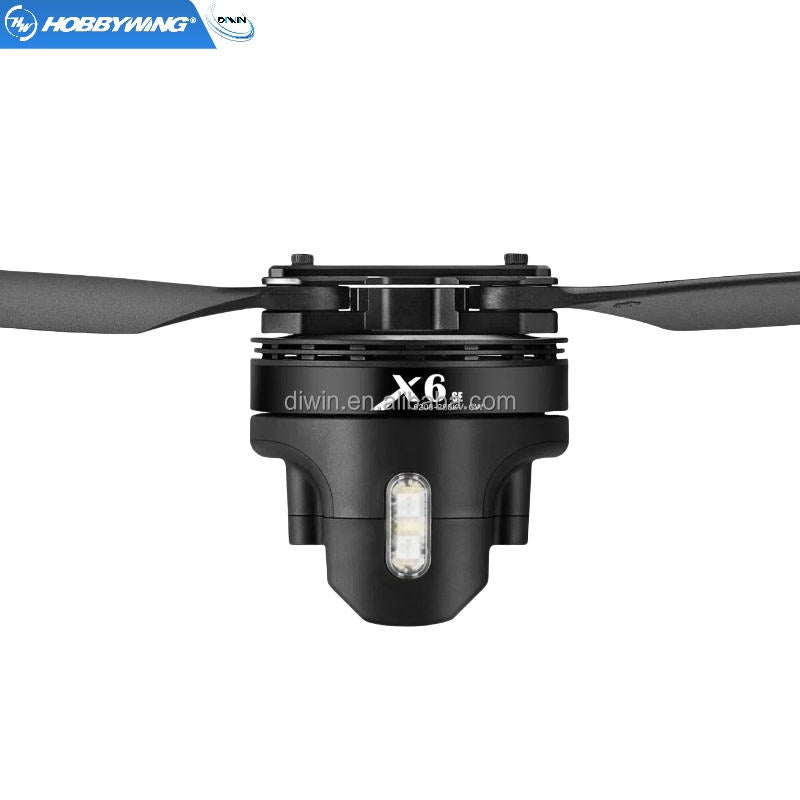 X6 SE BLDC drone motor with integrated LED, black outrunner casing
