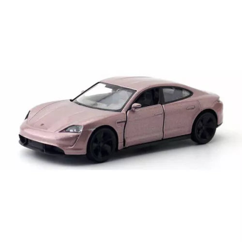 Pink 1:36 diecast two-door model car with black wheels