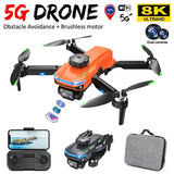 Drone 8K Dual Camera Brushless Motor Obstacle Avoidance Foldable Quadcopter Toy Drone