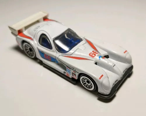 White 1/64 diecast racecar model, HOT WHEELS First Editions, #66 Panoz GTR-1