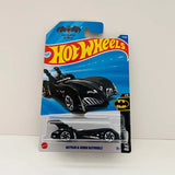 Black and silver Batman & Robin Batmobile diecast car in Hot Wheels blister pack