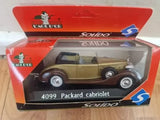 Gold and brown classic cabriolet diecast car model in box