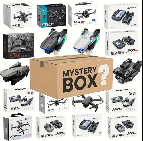 Mystery box RC drone set with multiple foldable quadcopters and controllers