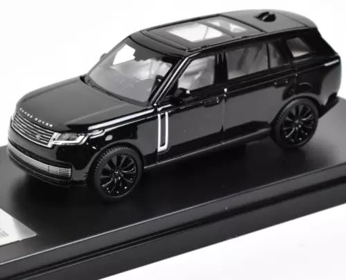 Black 1:64 diecast luxury SUV model car with detailed grille and black wheels