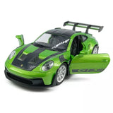 1:36 Porsche 911 GT3 RSR Model Car Diecast Toy Cars Boys Toys Kids Gifts Green Toy