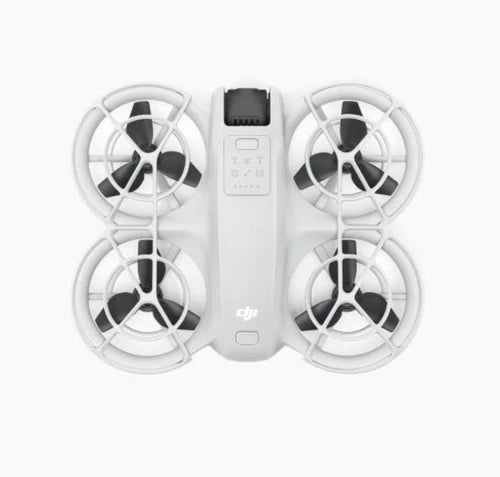 DJI Neo drone with four propellers and white body