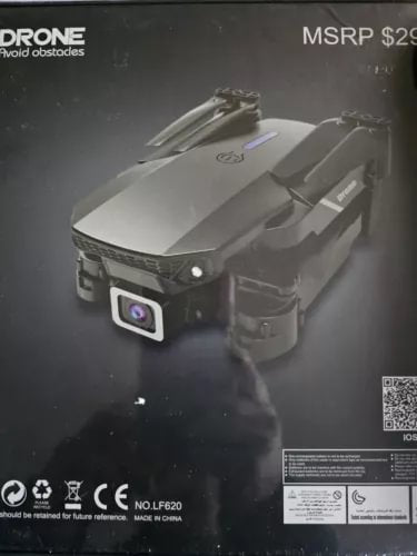 Foldable white 4K drone with front camera and obstacle-avoidance sensors