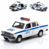 VAZ 2107 Metal Model Diecast Car Scale, Collectible Toy Cars, Police, 1/36 Toy
