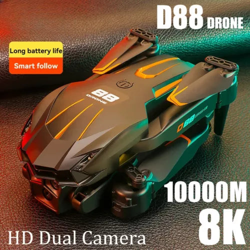 8K dual camera drone with optical flow hovering design, green and dark gray