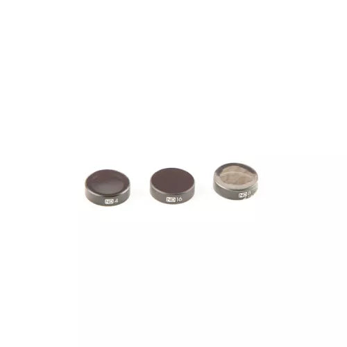 Drone ND filter set with ND4, ND8, and ND16 circular filters