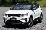 1/18 scale white diecast car model with black grille and front wheels